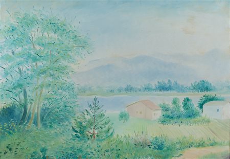 UMBERTO LILLONI (Milano 1998-1980) Estate a Bocca di Magra, 1955 Olio su...