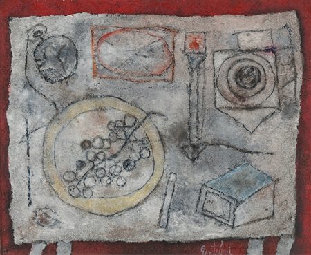 FRANCO GENTILINI (Faenza 1909 - Roma 1981) Natura morta, 1958 Olio su tela...