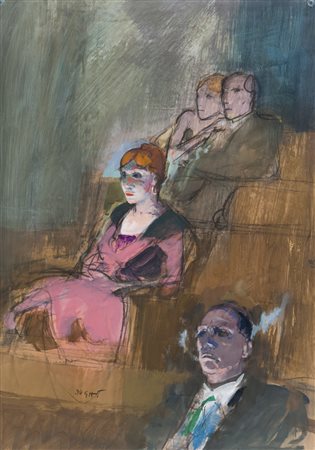 ALBERTO SUGHI (Cesena 1928 - Bologna 2012) Al cinema Tecnica mista su carta,...