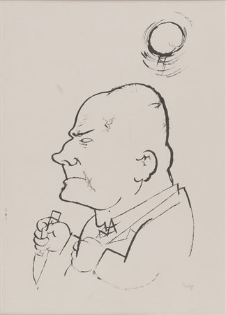 GEORGE GROSZ (Berlino 1893 - 1959) Grimmiger Mann (Uomo rabbioso), 1918...