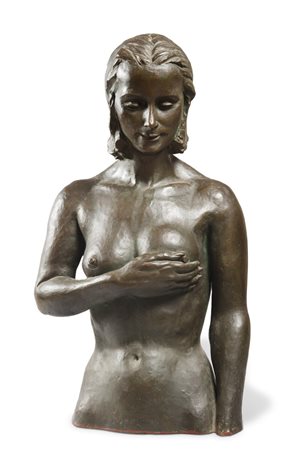 FERRUCCIO VECCHI (Sant’Alberto 1894 - 1942) Busto femminile, 1941 Bronzo, cm....