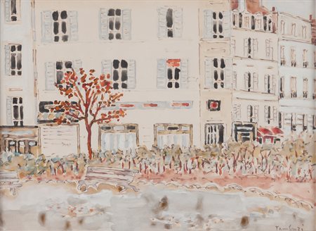 ORFEO TAMBURI (Jesi 1906 - Parigi 1994) Parigi Acquarello su carta, cm. 22 x...