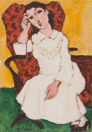 DOMENICO CANTATORE (Ruvo di Puglia 1906 - Parigi 1998) Donna in poltrona,...