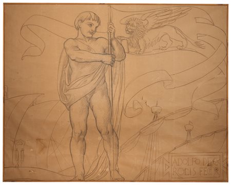 ADOLFO DE CAROLIS (Montefiore dell'Aso 1874 - Roma 1928) San Marco e il leone...