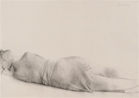 GIACOMO MANZÙ (Bergamo 1908 - Roma 1991) Donna distesa Matita su carta, cm....