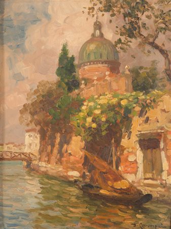 DUILIO COROMPAY (Venezia 1876 - Noventa Vicentina 1952) Cupola solitaria,...