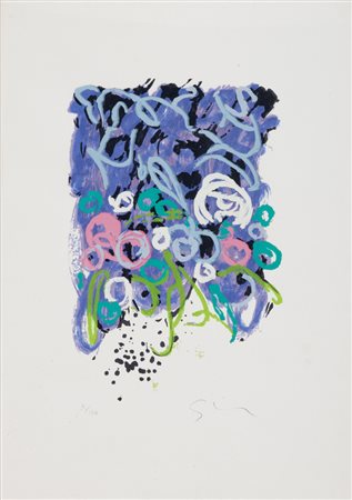 MARIO SCHIFANO (Homs 1934 - Roma 1998) Energia 3, 1981 Serigrafia a colori,...