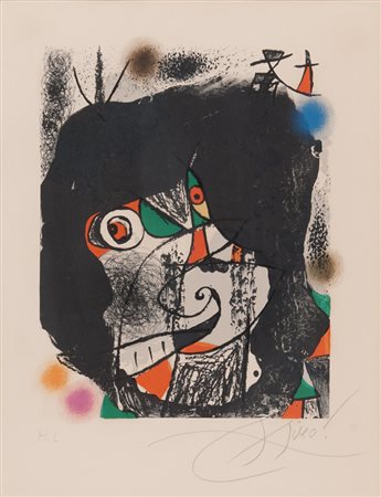 JOAN MIRÒ (Montroig 1893 - Palma di Maiorca 1983) Senza titolo Litografia a...