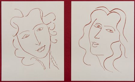 HENRI MATISSE (Cateau Cambrésis 1869 - Nice 1954) Portraits de femme, 1948...