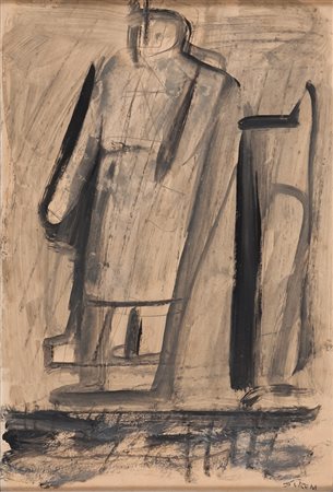 MARIO SIRONI (Sassari 1885 - Milano 1961) Figura e forme, 1927 ca. Tempera...