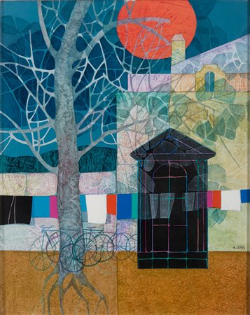 GIANCARLO ISOLA (Livorno 1927) Senza titolo, anni '80 Acrilico su tela, cm....