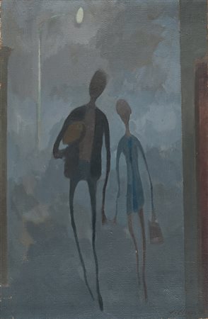 FRANCO VILLORESI (Città di Castello 1920 - Arezzo 1975) Uomo e donna, 1967...