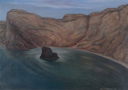 GUSTAVO FRANCALANCIA (Roma 1921 - Assisi 2011) Chiaia di Luna, 1976 Olio su...