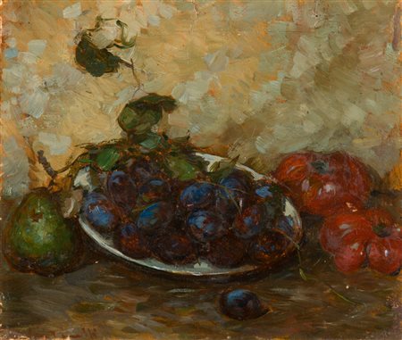 GIOVANNI VALENTINELLI (Treviso XX secolo) Natura morta Olio su cartone...