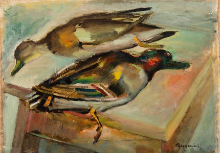 ALDO BERGAMINI (Bottrighe 1903 - Venezia 1981) Natura morta Olio su tela, cm....