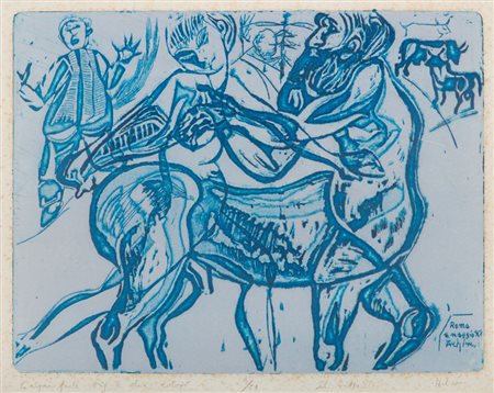 PITTORE EUROPEO XX SECOLO Il saffo, 1983 Acquaforte a colori, ex. 9/50 Misure...