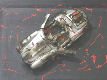 AUBERTIN BERNARD FRANCIA 1934 MERCEDES BENZ SCULTURA COMBUSTA cm 30 x 40...