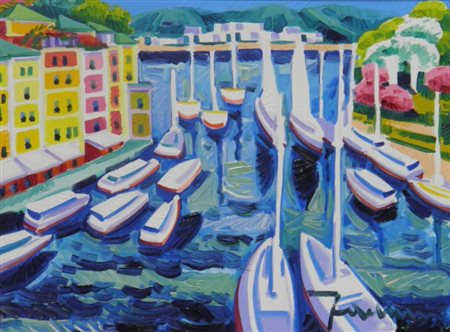 FACCINCANI ATHOS PESCHIERA 1951 LA REGATA A PORTOFINO, 2011 OLIO SU TELA cm...