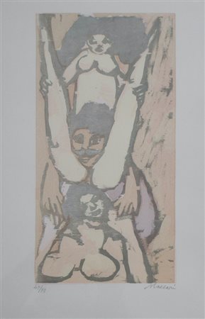 MACCARI MINO SIENA 1898 ROMA 1989 SENZA TITOLO LITOGRAFIA cm. 50 x 35 Firma...