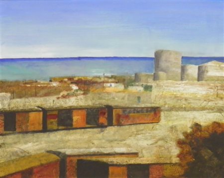 MAGAZZINI SALVATORE PISTOIA 1955 SENZA TITOLO OLIO SU TAVOLA cm 40 x 50...