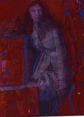 CREPALDI LUCIANO NOVARA 1949 THE MODEL, 2005 ACRILICO E FOTO cm 40 x 30...