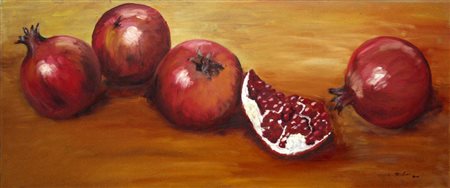 Peter Bostoen 1960, Roeselare - [Belgio] Punica Granatum olio su legno...