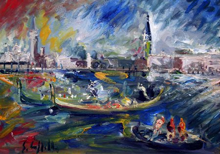 Emanuele Cappello 1936, Vittoria (Rg) - [Italia] Venezia olio su tela 50x70...
