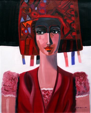 Santiago Caradeux Franulic 1955, Valparaiso - [Cile] Montserrat olio su tela...