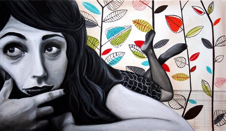 Francesca Leoni 1975, Macerata (Mc) - [Italia] Foglie e pensieri acrilico,...