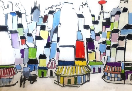 Sante Monachesi 1910, Macerata (Mc) - 1991, Roma (Rm) - [Italia] Parigi olio...