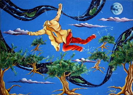 Alessandro Sala 1958, Genova (Ge) - [Italia] Svolazzando olio e sabbia su...