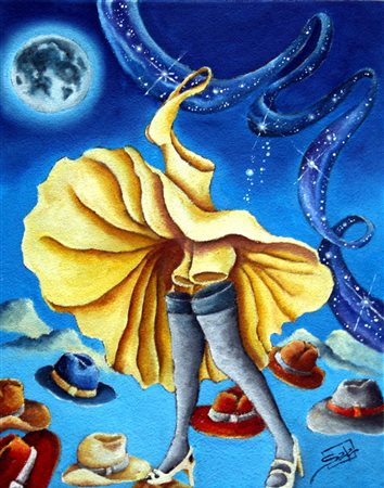 Alessandro Sala 1958, Genova (Ge) - [Italia] A Marilyn olio e sabbia su tela...