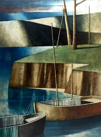 Marcello Scuffi 1948, Tizzana (Pt) - [Italia] Marina olio su tela 80x60 cm...