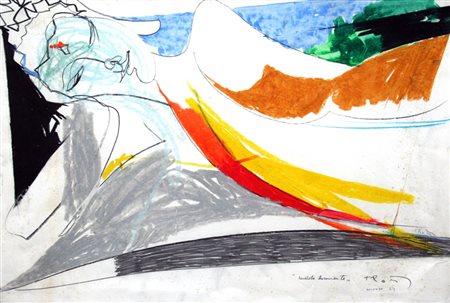 Sandro Trotti 1934, Monte Urano (Ap) - [Italia] senza titolo acquerello su...