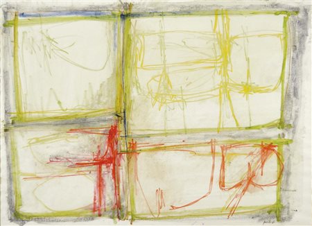 PERILLI ACHILLE Roma 1927 Composizione 1961 tecnica mista su carta 48x65...