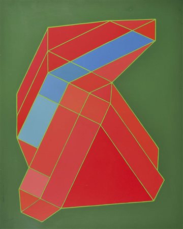 PERILLI ACHILLE Roma 1927 La striscia azzura 2006 olio e tecnica mista su...