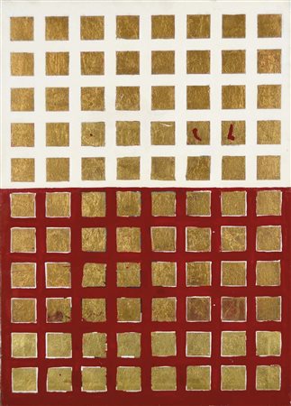 BIANCO REMO Milano 1922 - 1988 Tableau doré 1972 tecnica mista e foglia d'oro...