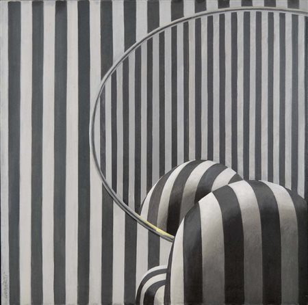 GOBERTI GIANFRANCO Ferrara 1939 Poltrona e riflesso 1982 acrilici su tela...