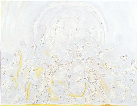 GUIDI VIRGILIO Roma 1892 - Venezia 1984 Figure agitate 1977 olio su tela...