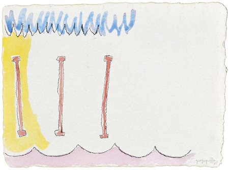 GRIFFA GIORGIO Torino 1936 senza titolo 1985 tecnica mista su cartoncino...