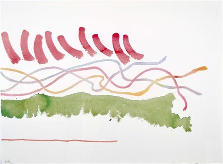 GRIFFA GIORGIO Torino 1936 senza titolo 2004 acrilici su carta 56x76 firma e...