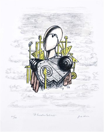 DE CHIRICO GIORGIO Volos 1888 - Roma 1978 Il trovatore tra le nubi litografia...
