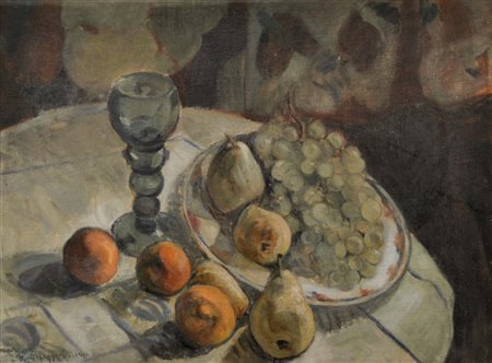 MOGGIOLI UMBERTO Trento 1886 - Roma 1919 Natura morta 1916 olio su tela...