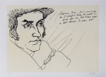 RENATO GUTTUSO (1911-1987)Dal Ritratto di Tommaso MoroLitografiaCm 46x61Firma...