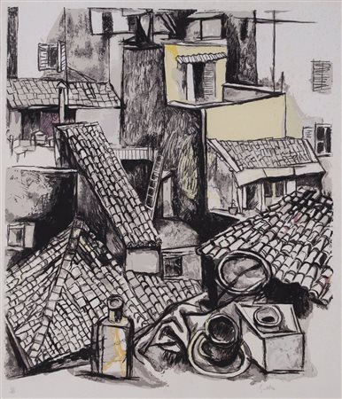 RENATO GUTTUSO (1911-1987)TettiLitografiaCm 74x63Firma a matita in basso a...