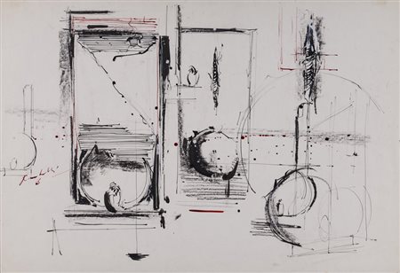 AMILCARE RAMBELLI (1924.1976)Senza Titolo, 1966China e tecnica mista su...