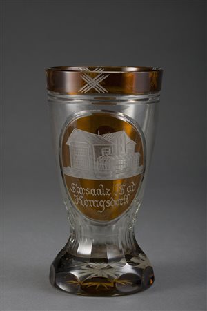 Manifattura di Boemia inizio sec. XX. Calice con fascia superiore in...