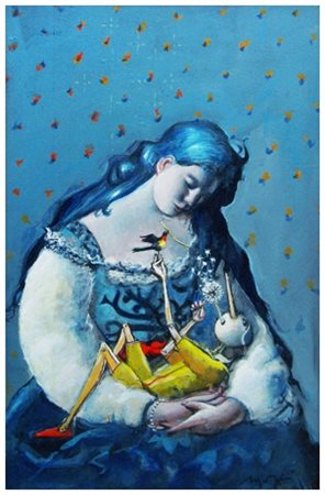 MARIO MADIAI Livorno 1944 Senza titolo Olio su tavola 60 x 40. Firma in b. a...