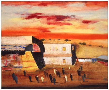 SALVATORE MAGAZZINI Pistoia 1955 Sharm el Skeich Olio su tavola 50 x 60....