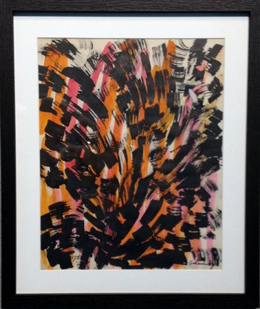 Schawinsky "Les arbres" 1956 Tecnica mista su carta cm 33x27 - Firma in basso...